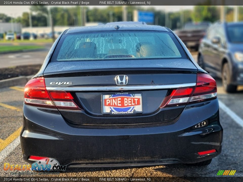2014 Honda Civic EX-L Sedan Crystal Black Pearl / Beige Photo #7