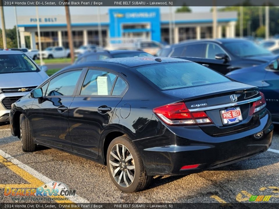 2014 Honda Civic EX-L Sedan Crystal Black Pearl / Beige Photo #8
