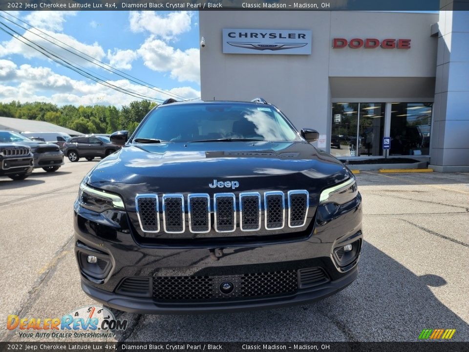 2022 Jeep Cherokee Latitude Lux 4x4 Diamond Black Crystal Pearl / Black Photo #7