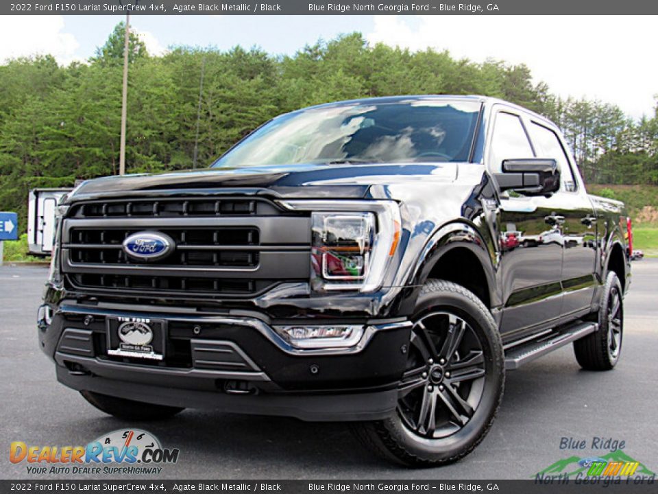 2022 Ford F150 Lariat SuperCrew 4x4 Agate Black Metallic / Black Photo #1