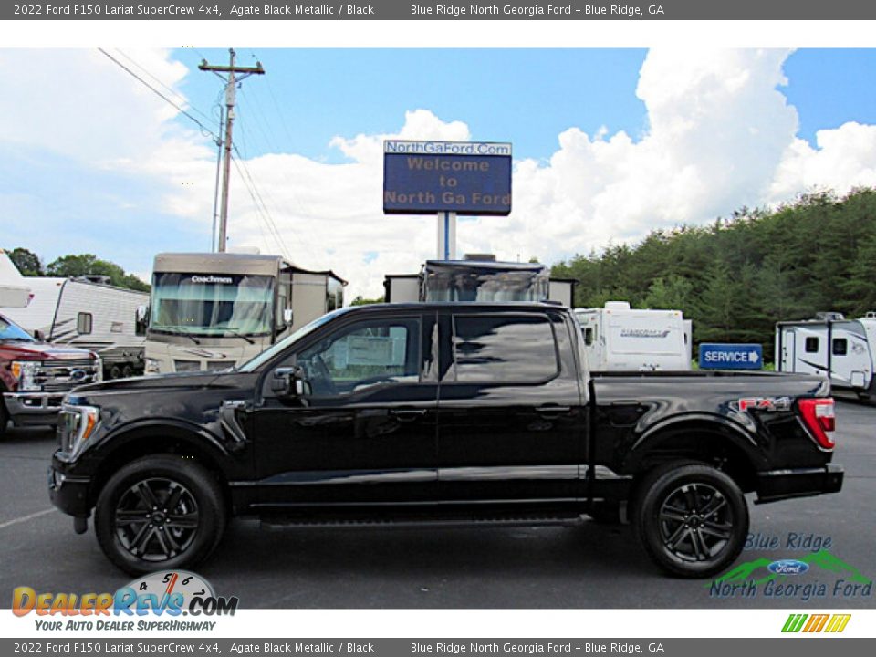 2022 Ford F150 Lariat SuperCrew 4x4 Agate Black Metallic / Black Photo #2