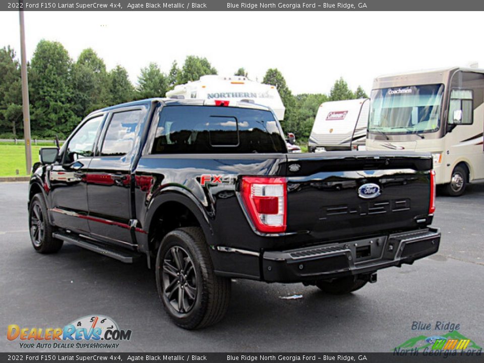 2022 Ford F150 Lariat SuperCrew 4x4 Agate Black Metallic / Black Photo #3