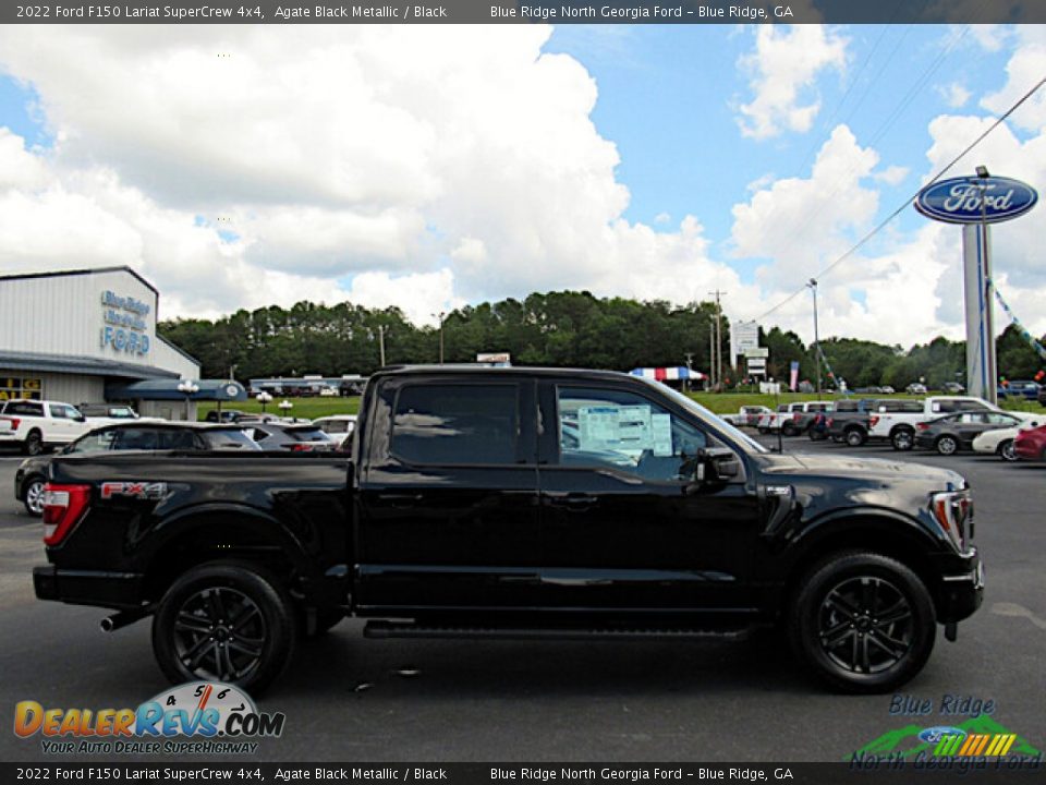 2022 Ford F150 Lariat SuperCrew 4x4 Agate Black Metallic / Black Photo #6