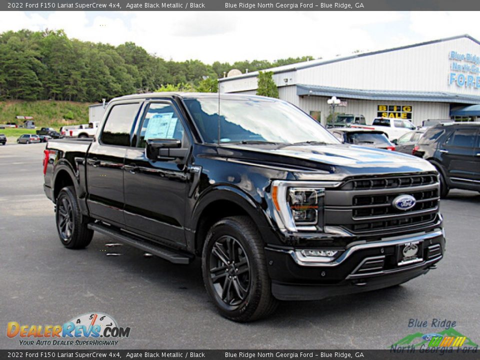 2022 Ford F150 Lariat SuperCrew 4x4 Agate Black Metallic / Black Photo #7