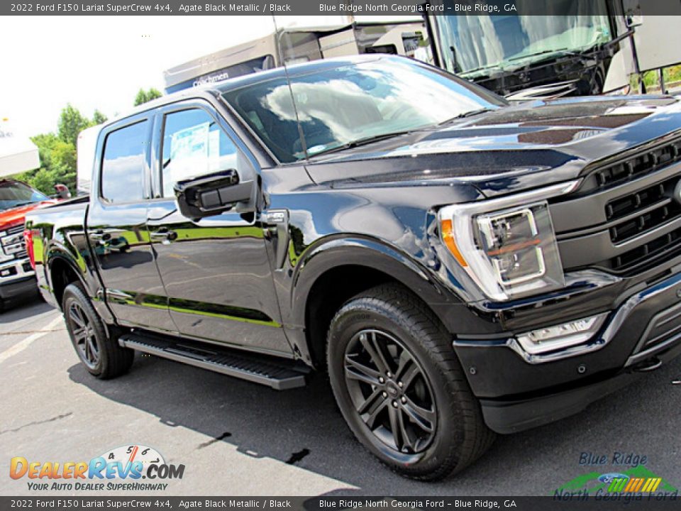 2022 Ford F150 Lariat SuperCrew 4x4 Agate Black Metallic / Black Photo #29