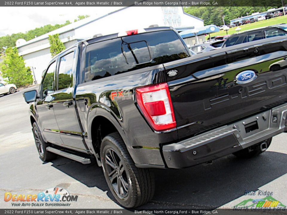 2022 Ford F150 Lariat SuperCrew 4x4 Agate Black Metallic / Black Photo #31