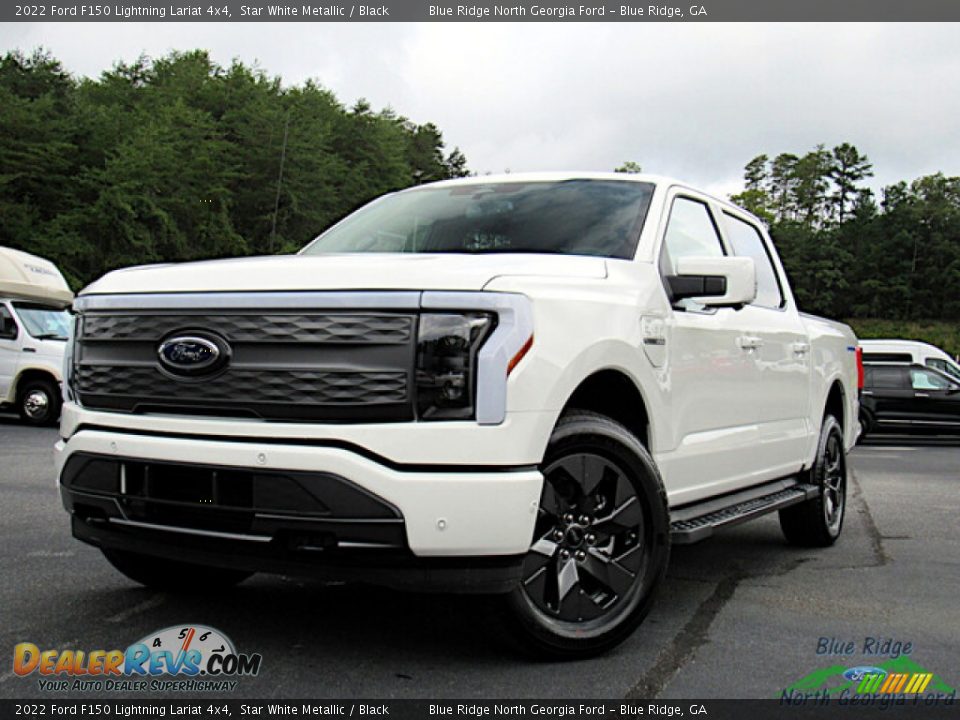 2022 Ford F150 Lightning Lariat 4x4 Star White Metallic / Black Photo #1