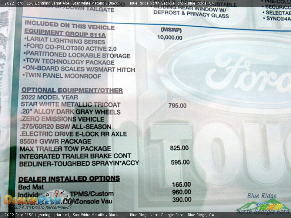 2022 Ford F150 Lightning Lariat 4x4 Window Sticker Photo #28