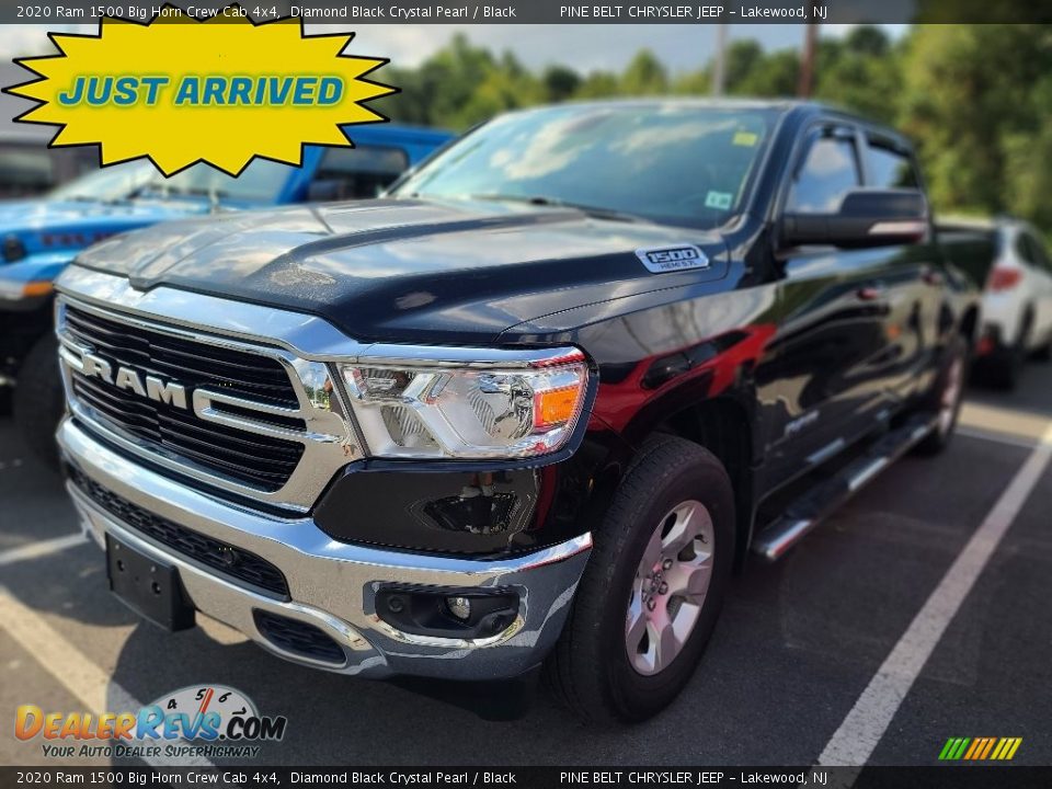 2020 Ram 1500 Big Horn Crew Cab 4x4 Diamond Black Crystal Pearl / Black Photo #1