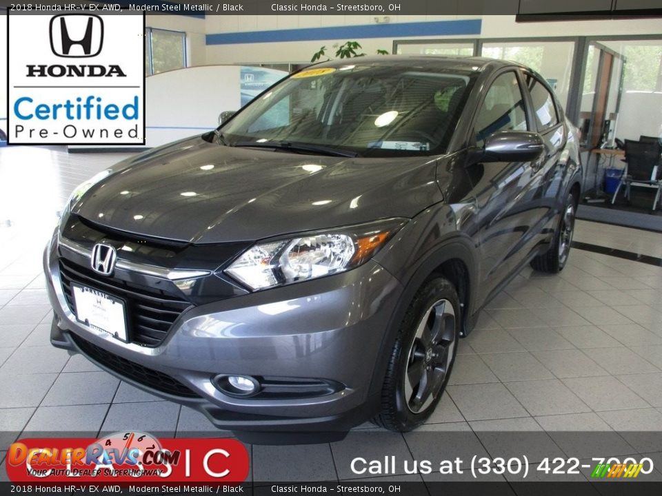 2018 Honda HR-V EX AWD Modern Steel Metallic / Black Photo #1