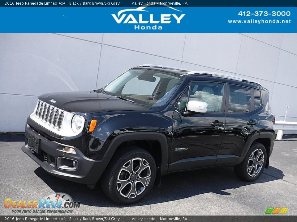 2016 Jeep Renegade Limited 4x4 Black / Bark Brown/Ski Grey Photo #1