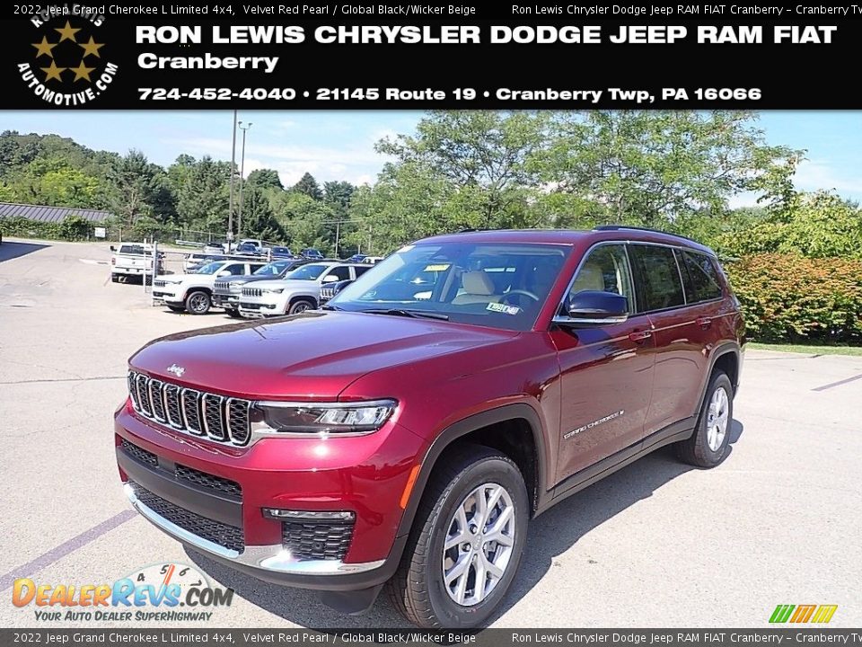 2022 Jeep Grand Cherokee L Limited 4x4 Velvet Red Pearl / Global Black/Wicker Beige Photo #1