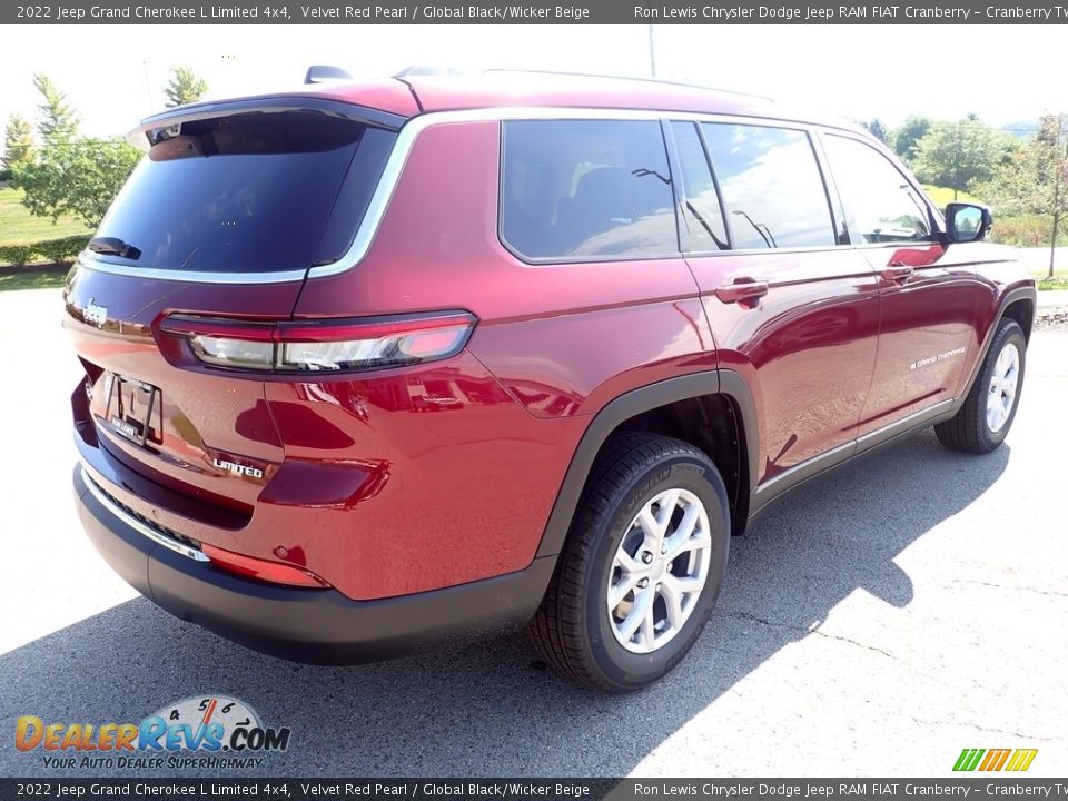 2022 Jeep Grand Cherokee L Limited 4x4 Velvet Red Pearl / Global Black/Wicker Beige Photo #5