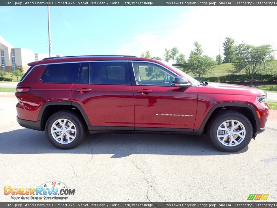 2022 Jeep Grand Cherokee L Limited 4x4 Velvet Red Pearl / Global Black/Wicker Beige Photo #6