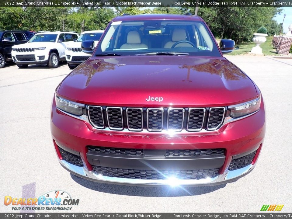 2022 Jeep Grand Cherokee L Limited 4x4 Velvet Red Pearl / Global Black/Wicker Beige Photo #8