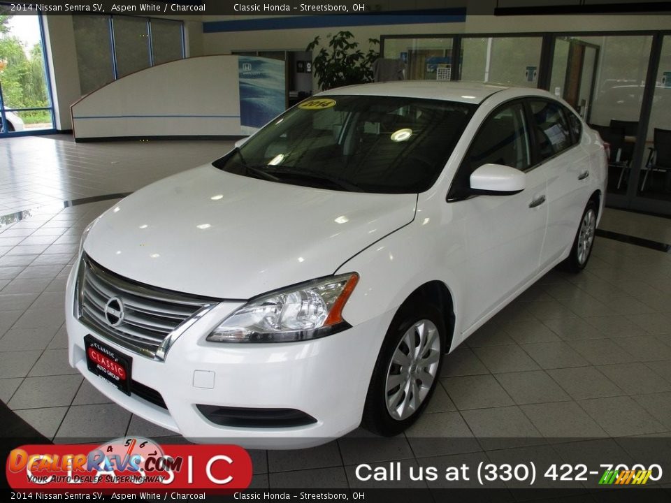 2014 Nissan Sentra SV Aspen White / Charcoal Photo #1