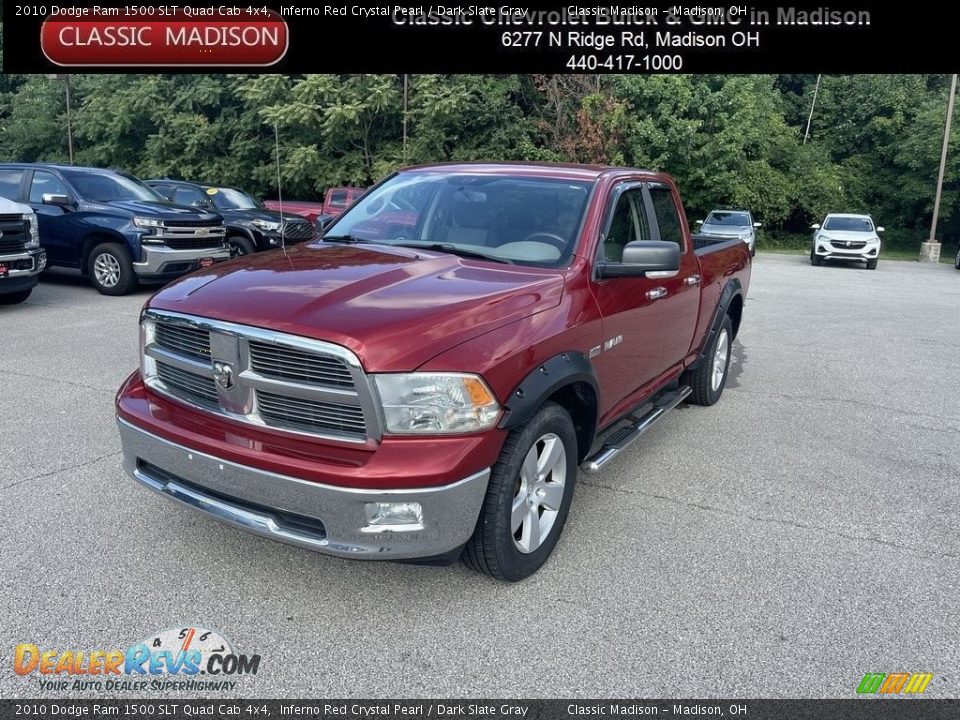 2010 Dodge Ram 1500 SLT Quad Cab 4x4 Inferno Red Crystal Pearl / Dark Slate Gray Photo #1
