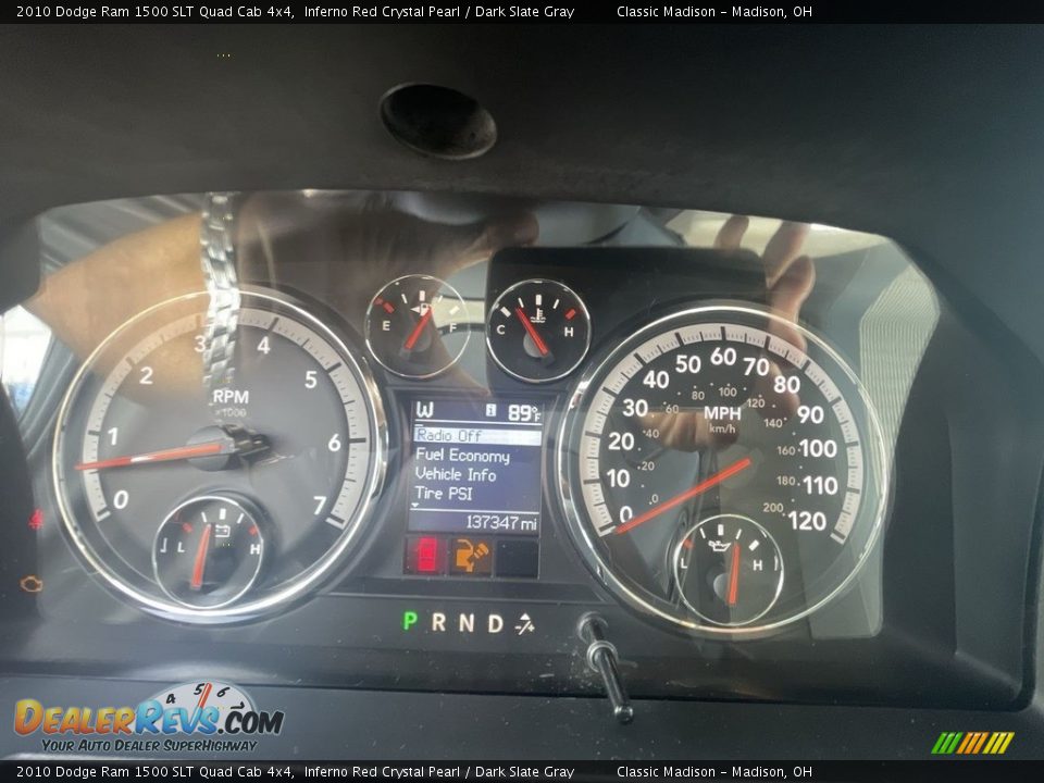 2010 Dodge Ram 1500 SLT Quad Cab 4x4 Inferno Red Crystal Pearl / Dark Slate Gray Photo #10