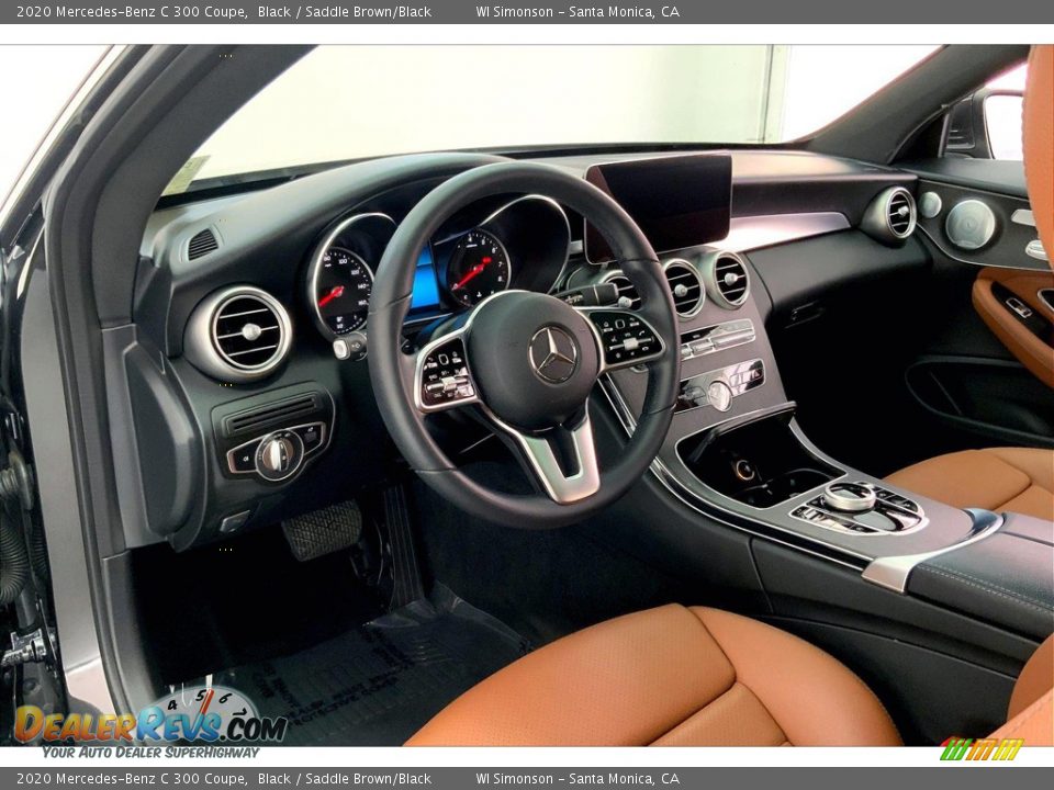 2020 Mercedes-Benz C 300 Coupe Black / Saddle Brown/Black Photo #14