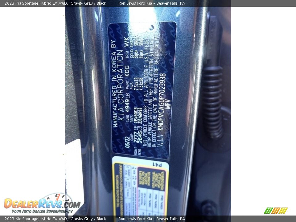 2023 Kia Sportage Hybrid EX AWD Gravity Gray / Black Photo #20