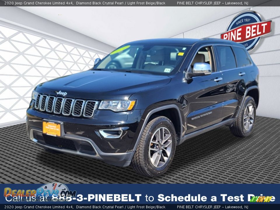 2020 Jeep Grand Cherokee Limited 4x4 Diamond Black Crystal Pearl / Light Frost Beige/Black Photo #1