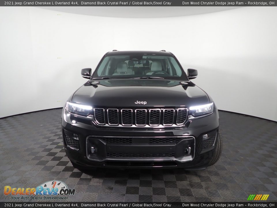 2021 Jeep Grand Cherokee L Overland 4x4 Diamond Black Crystal Pearl / Global Black/Steel Gray Photo #7