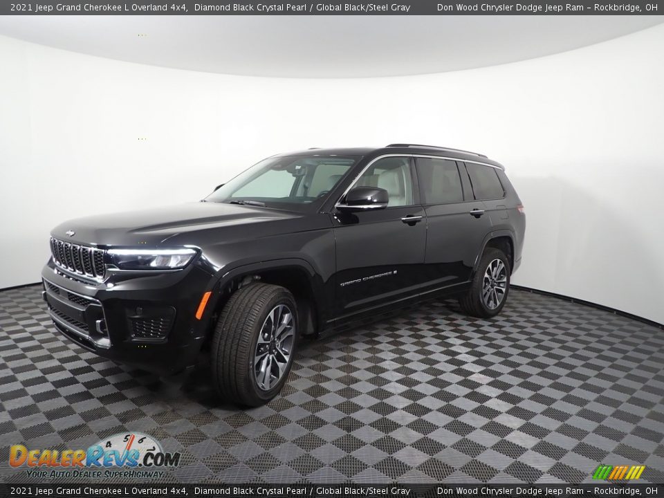 2021 Jeep Grand Cherokee L Overland 4x4 Diamond Black Crystal Pearl / Global Black/Steel Gray Photo #8