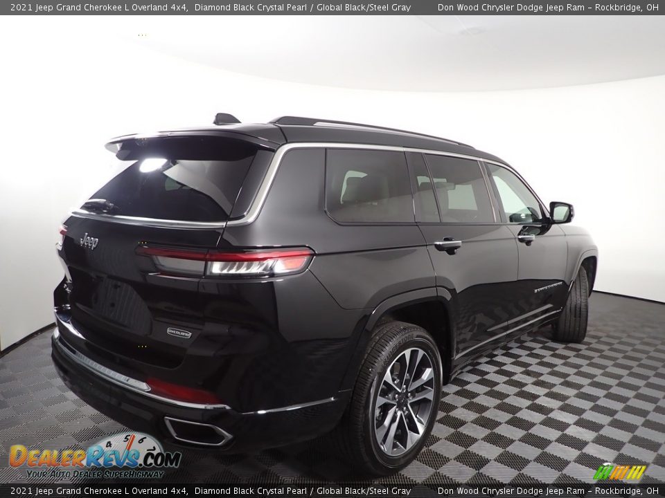 2021 Jeep Grand Cherokee L Overland 4x4 Diamond Black Crystal Pearl / Global Black/Steel Gray Photo #13