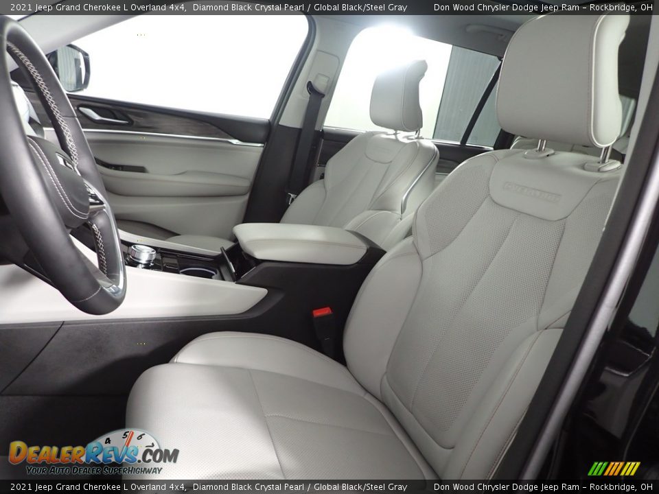 2021 Jeep Grand Cherokee L Overland 4x4 Diamond Black Crystal Pearl / Global Black/Steel Gray Photo #17