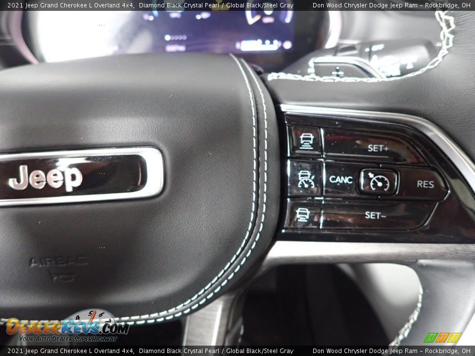 2021 Jeep Grand Cherokee L Overland 4x4 Diamond Black Crystal Pearl / Global Black/Steel Gray Photo #20