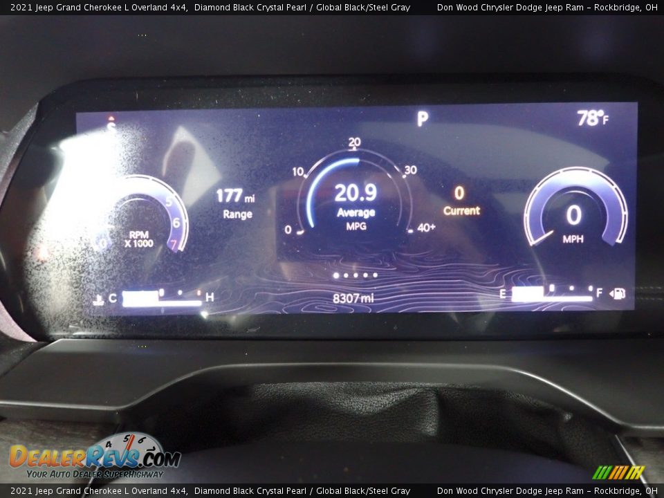 2021 Jeep Grand Cherokee L Overland 4x4 Diamond Black Crystal Pearl / Global Black/Steel Gray Photo #21