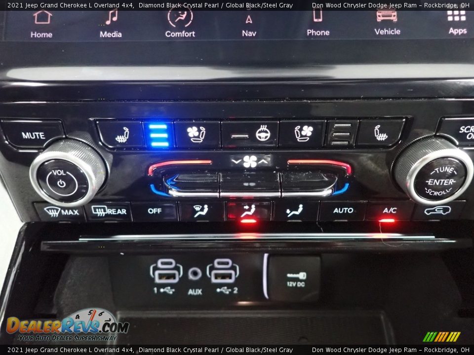2021 Jeep Grand Cherokee L Overland 4x4 Diamond Black Crystal Pearl / Global Black/Steel Gray Photo #22