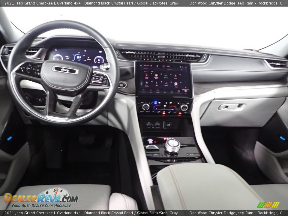 2021 Jeep Grand Cherokee L Overland 4x4 Diamond Black Crystal Pearl / Global Black/Steel Gray Photo #29