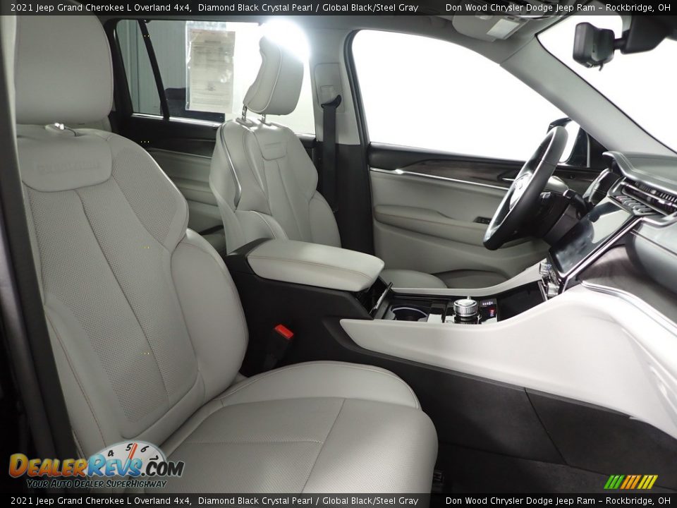 2021 Jeep Grand Cherokee L Overland 4x4 Diamond Black Crystal Pearl / Global Black/Steel Gray Photo #32
