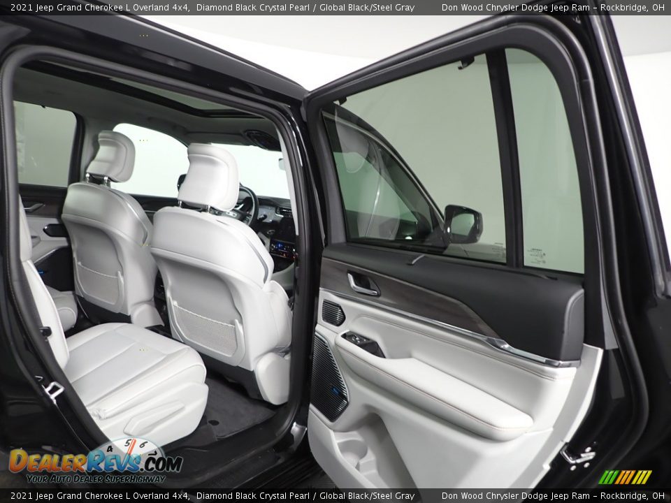 2021 Jeep Grand Cherokee L Overland 4x4 Diamond Black Crystal Pearl / Global Black/Steel Gray Photo #34