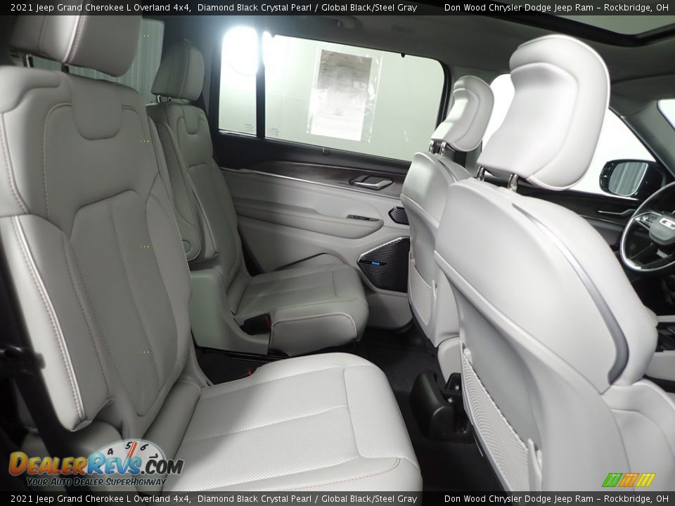 2021 Jeep Grand Cherokee L Overland 4x4 Diamond Black Crystal Pearl / Global Black/Steel Gray Photo #35