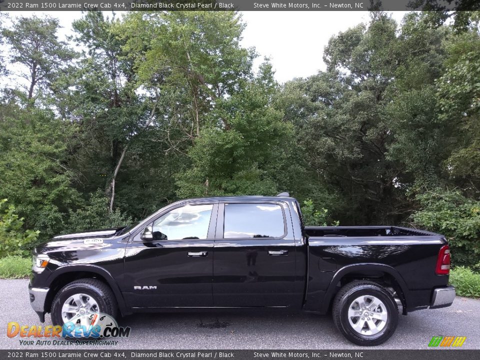 2022 Ram 1500 Laramie Crew Cab 4x4 Diamond Black Crystal Pearl / Black Photo #1