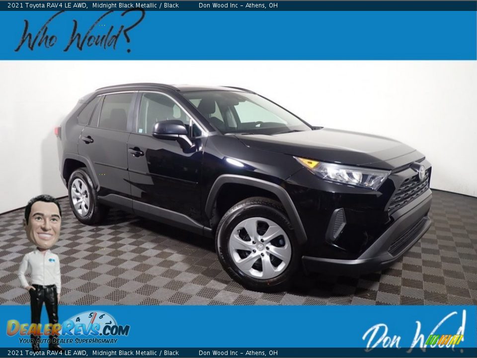 2021 Toyota RAV4 LE AWD Midnight Black Metallic / Black Photo #1