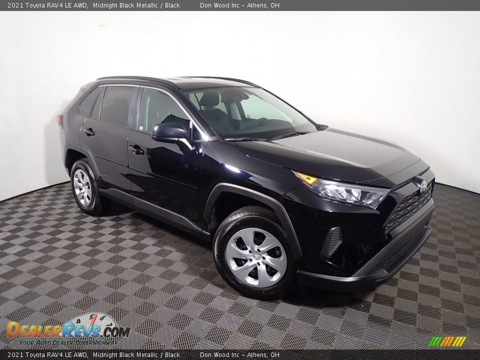 2021 Toyota RAV4 LE AWD Midnight Black Metallic / Black Photo #3