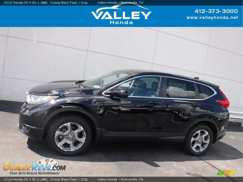 2019 Honda CR-V EX-L AWD Crystal Black Pearl / Gray Photo #2