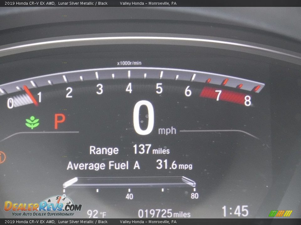 2019 Honda CR-V EX AWD Lunar Silver Metallic / Black Photo #33
