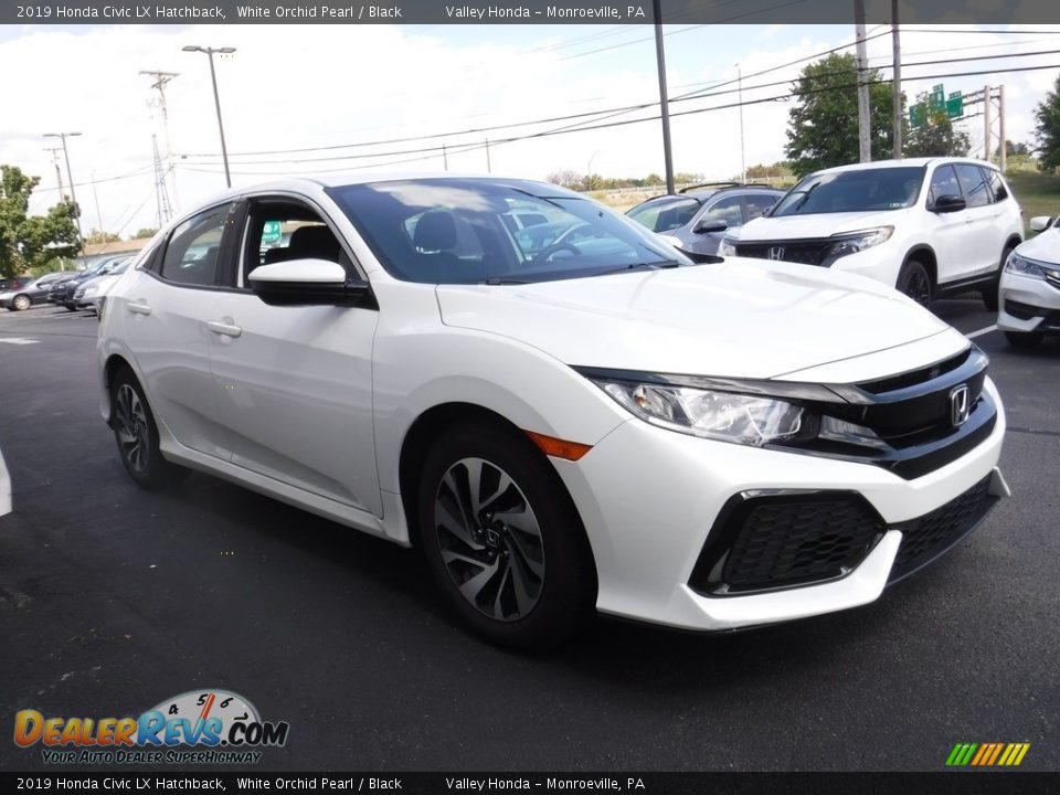 2019 Honda Civic LX Hatchback White Orchid Pearl / Black Photo #6