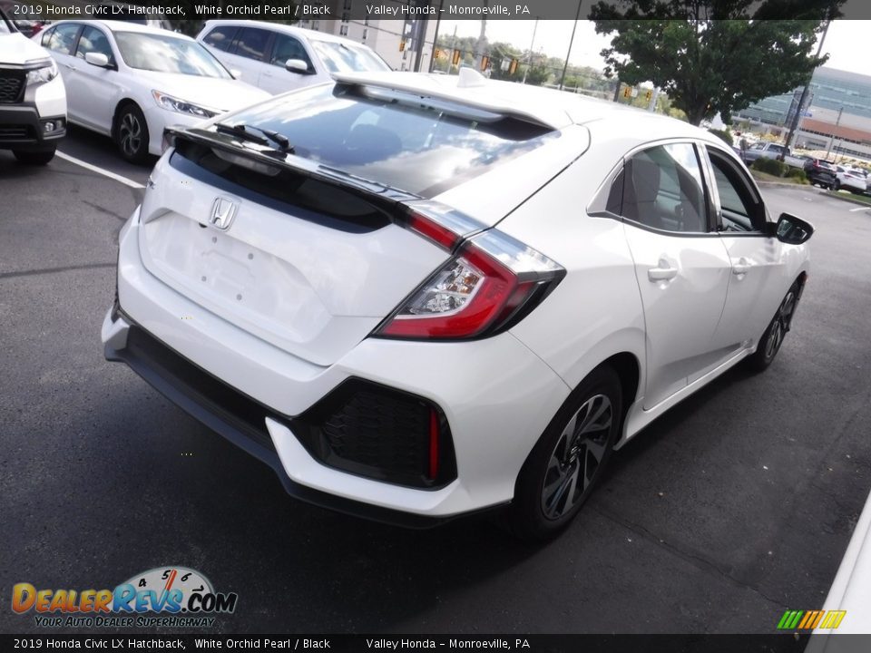 2019 Honda Civic LX Hatchback White Orchid Pearl / Black Photo #7