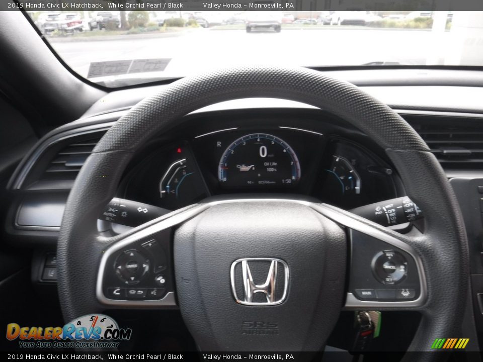 2019 Honda Civic LX Hatchback White Orchid Pearl / Black Photo #19