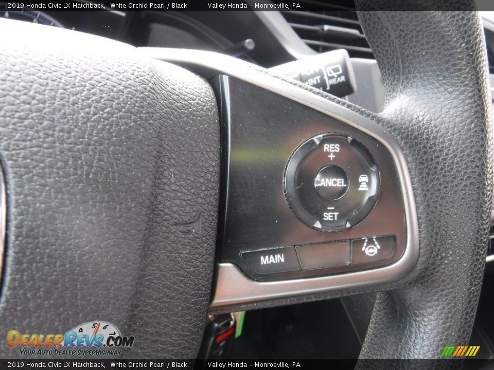 2019 Honda Civic LX Hatchback White Orchid Pearl / Black Photo #21