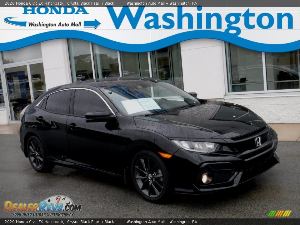 2020 Honda Civic EX Hatchback Crystal Black Pearl / Black Photo #1
