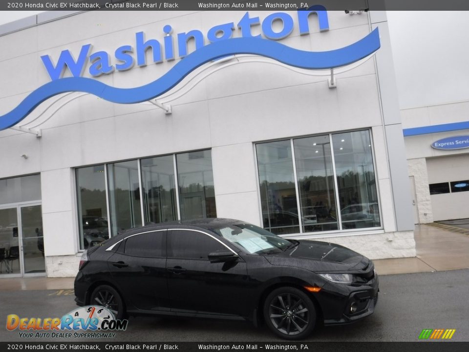 2020 Honda Civic EX Hatchback Crystal Black Pearl / Black Photo #2