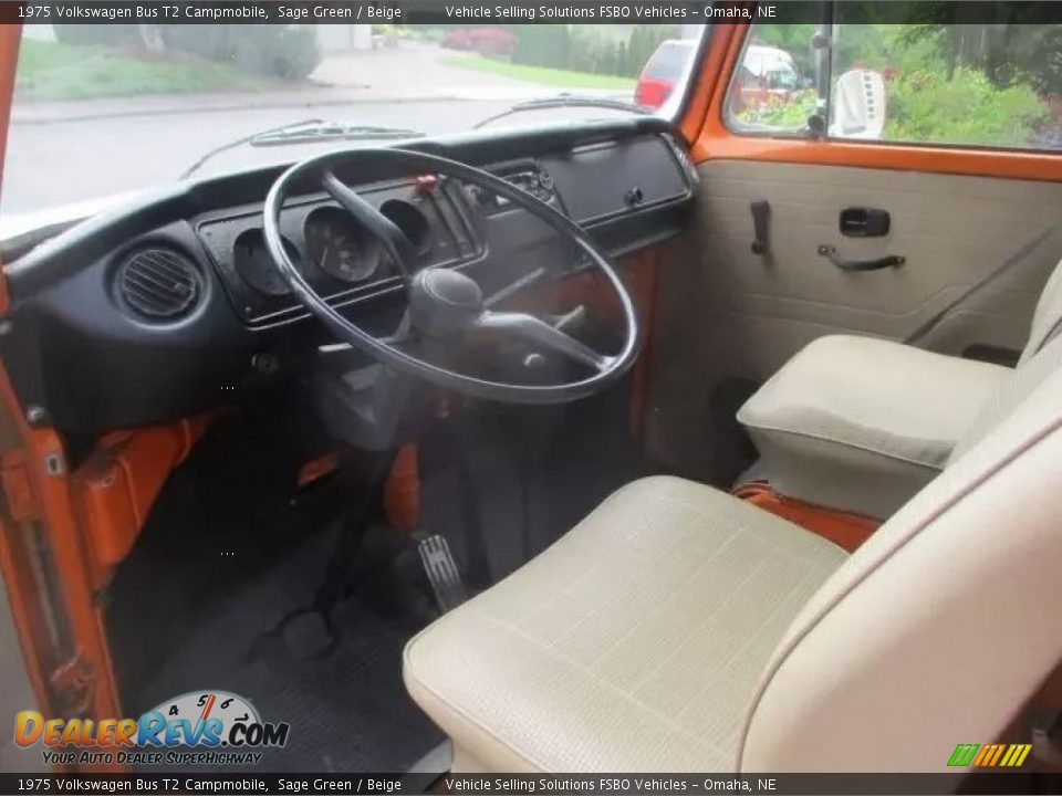 Beige Interior - 1975 Volkswagen Bus T2 Campmobile Photo #6