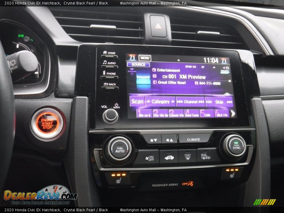 2020 Honda Civic EX Hatchback Crystal Black Pearl / Black Photo #17