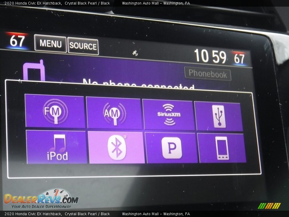 2020 Honda Civic EX Hatchback Crystal Black Pearl / Black Photo #18